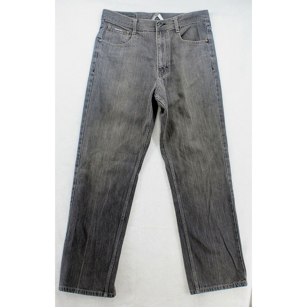 AKADEMIKS Jeans Men's Size 34x31 Grey Cotton Streetwear 6 pockets Denim Pants